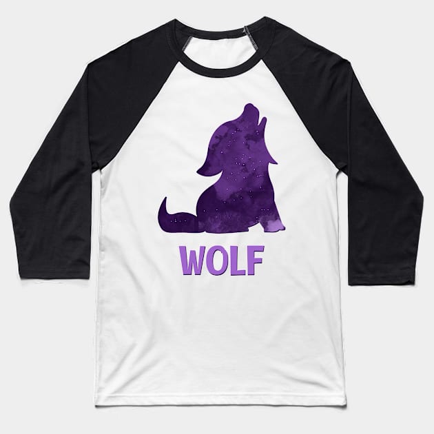 Wolf Night Stars Baseball T-Shirt by Imutobi